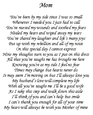 Poems for Mom Poems for Mom