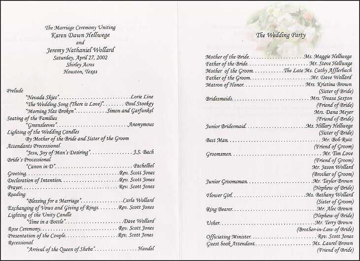 Sample Reception Programs